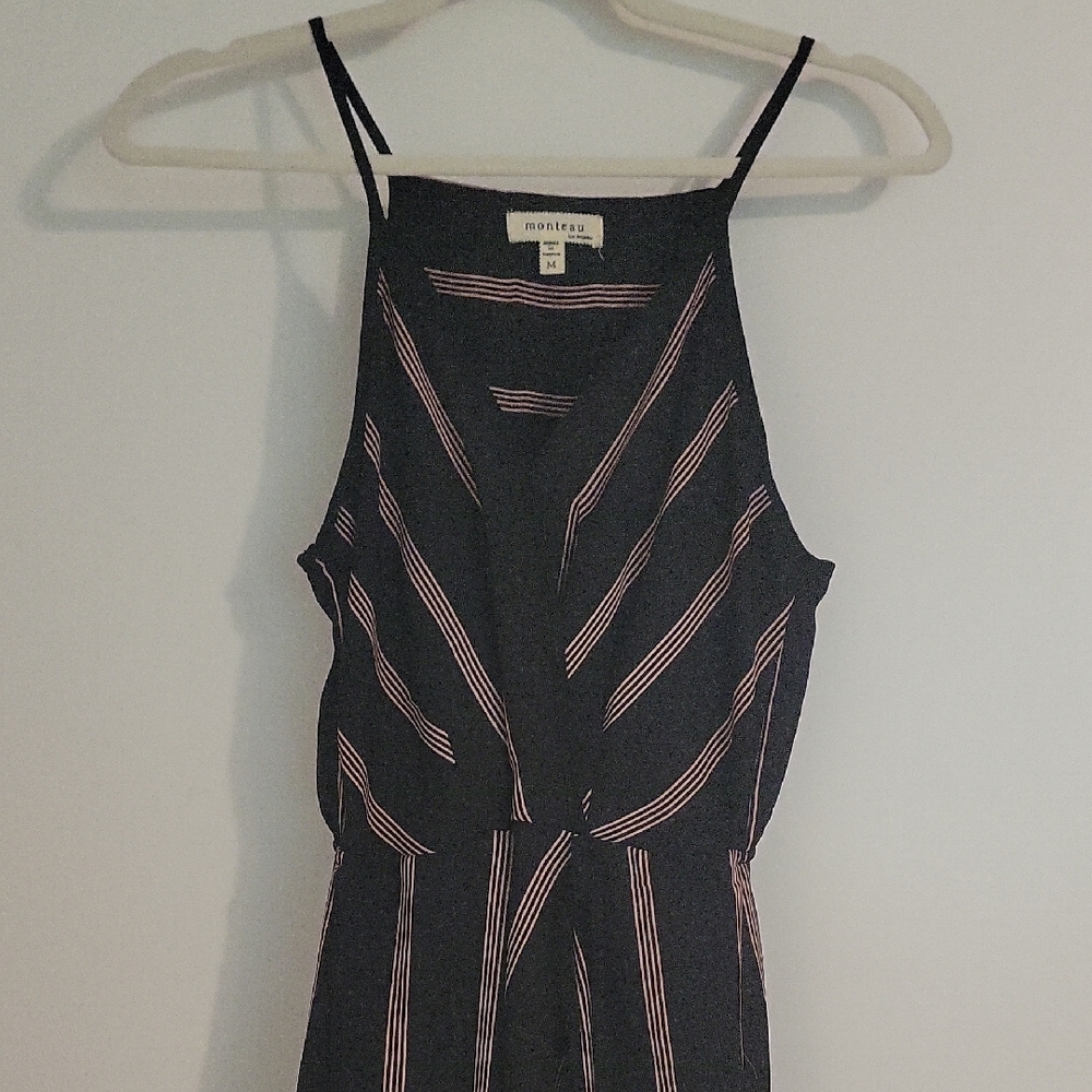 Monteau Black Jumpsuit with Pink Accents